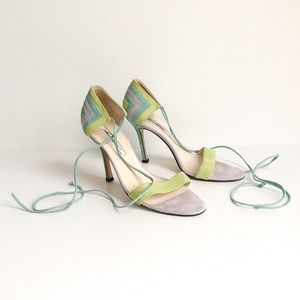 💔 SOLD💔 Brian Atwood suede siesta wrap stilettos